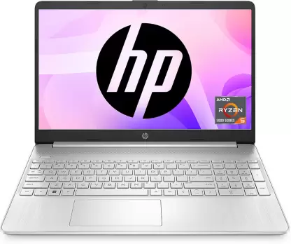 HP Ryzen 5 Hexa Core 5500U - (16 GB/512 GB SSD/Windows 11 Home) 15s- eq2182AU Thin and Light Laptop  (15.6 Inch, Natural Silver, 1.69 Kg, With MS Office)