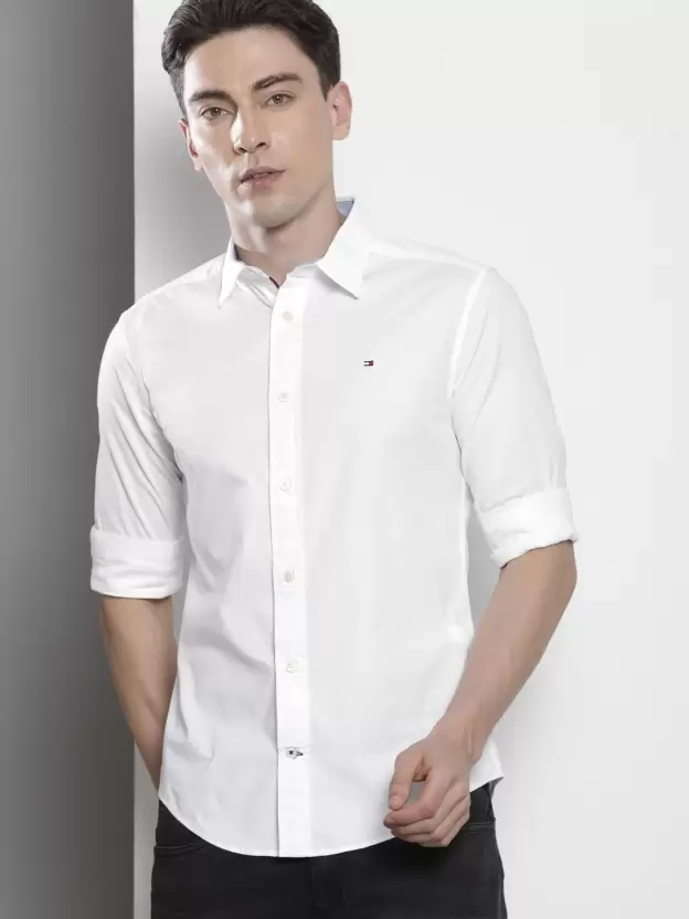 TOMMY HILFIGER Men Regular Fit Solid Casual Shirt